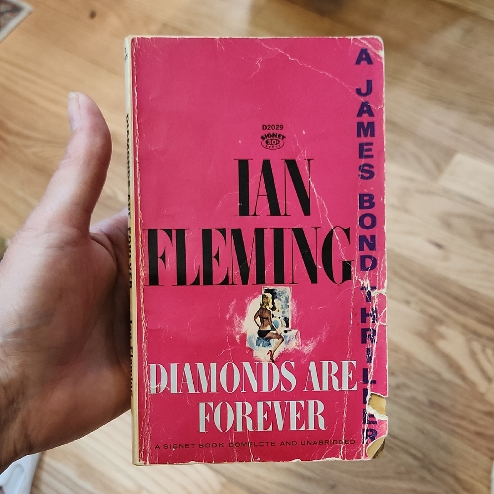 Pink 'Diamonds Are Forever' Book by Ian Fleming James Bond Collectible Vintage
